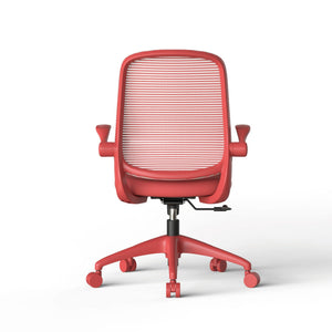 English Elm Ergonomic Mesh Back Task Chair with Flip Armrests High Density Foam Seat 500lb Capacity Red W5280P464459