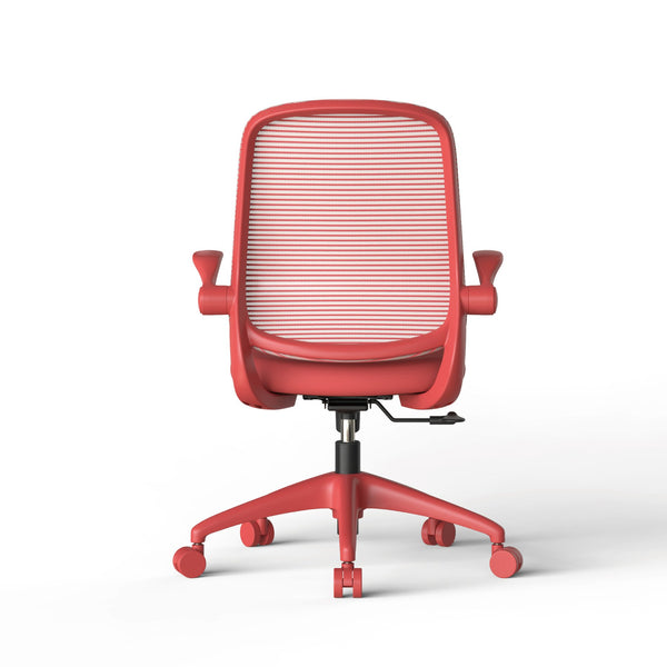 English Elm Ergonomic Mesh Back Task Chair with Flip Armrests High Density Foam Seat 500lb Capacity Red W5280P464459