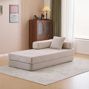 English Elm Floor Couch, Comfy Convertible Sofa Bed With Armrest, Corduroy Fabric, Perfect For Small Spaces! W3723P345007