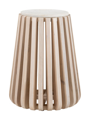 Cyprus Side Table White & Natural 109915 Zuo Modern