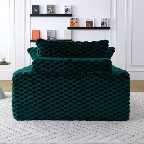 English Elm 51 Compact Comfort Sofa with Turtle Fleece, 51" Cozy Single Seat with Two Pillows, Modern Minimalist Design W3371P353193