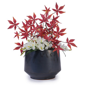 English Elm 3 Pieces Ceramic Flowerpot Set - Handcrafted Antique Gray Planters For Gardens, Patios & Windowsills W3273P321502