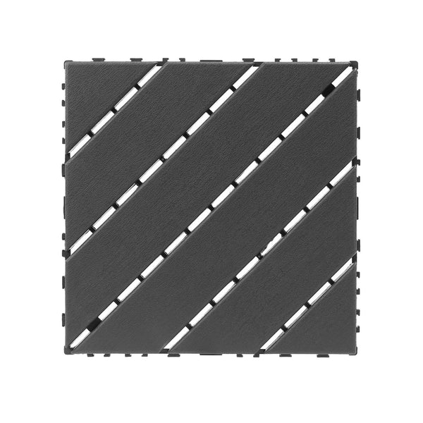 English Elm Plastic Interlocking Patio Tiles Waterproof Pp Grid for Pool Decks and Balconies 44 Pack W3022P251841