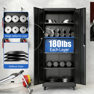English Elm Metal Lockable Steel Cabinet Two Adjustable Shelves Garage Office Utility Storage T2398P442668