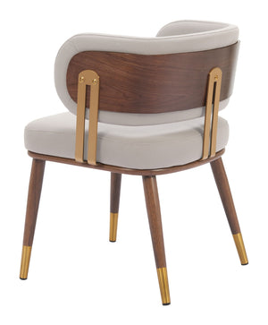 Brew Contemporary Fabric Chair with Steel Frame and Faux Wood Laminate for Elegant Dining Spaces