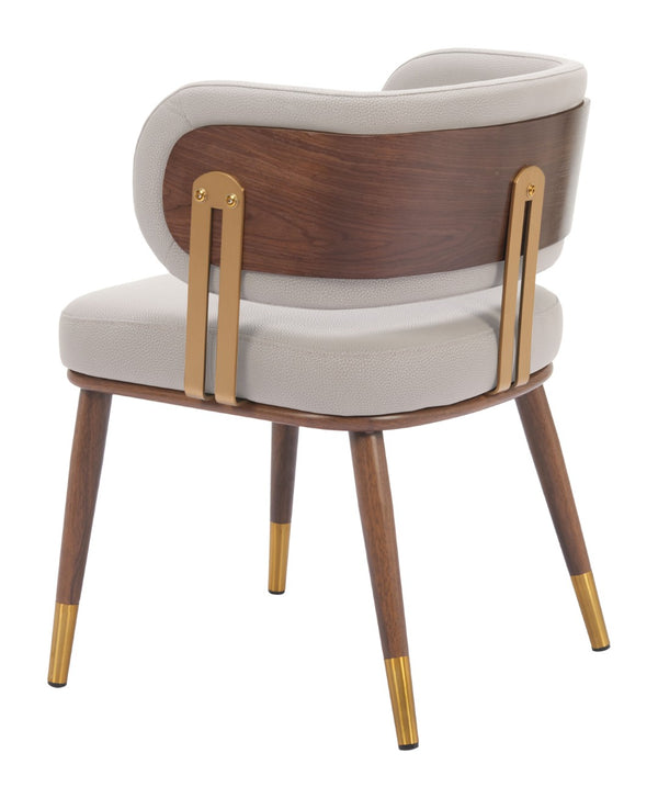 Brew Contemporary Fabric Chair with Steel Frame and Faux Wood Laminate for Elegant Dining Spaces