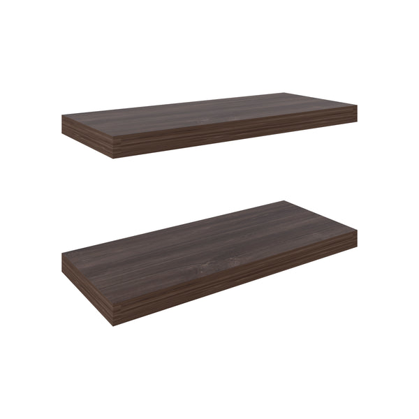 English Elm Ecco 31.5" Floating Shelves Set of 2 in Dark Walnut — Hidden Brackets, Sturdy Modern Storage for Home B070P351139