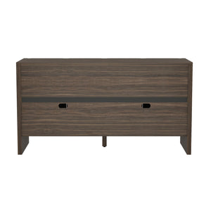English Elm Linda 60" Sideboard with Soft-Close Doors, Adjustable Shelves, Cable Management, Minimalist Design Walnut Brown B365P397682