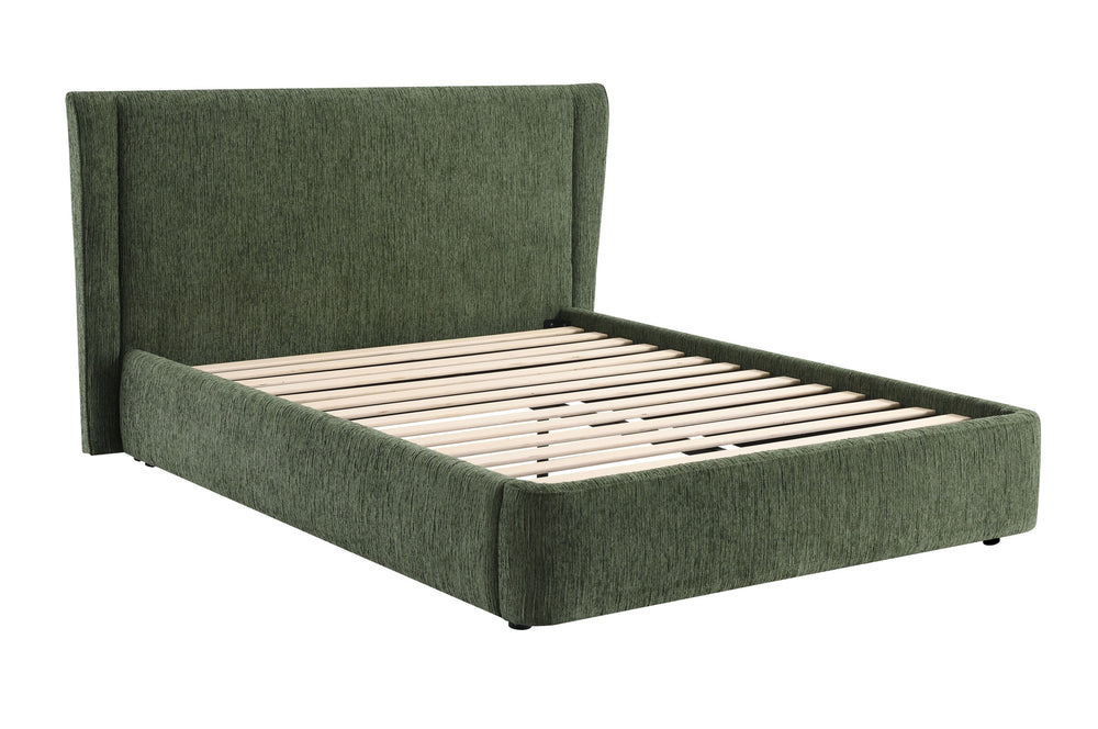 English Elm Cheryl Queen Upholstered Bed Chenille Fabric Padded Headboard No Box Spring Needed B2756S00035