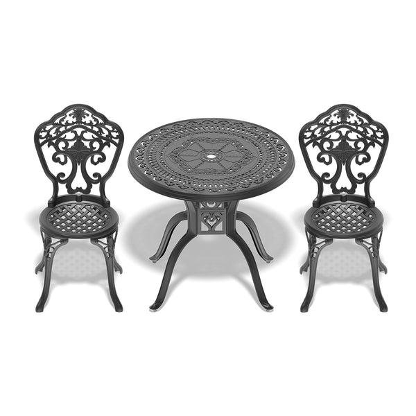 English Elm 3-Piece All-Weather Cast Aluminum Dining Set For Cozy Outdoor Spaces – Stylish & Durable Design! W1710S00211
