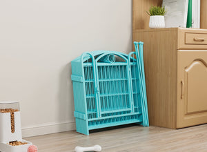 English Elm Dog Playpen 8 Panel Heavy Duty Iron Pet Enclosure Foldable Indoor Outdoor Exercise Pen Blue W368P233999