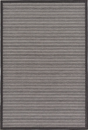 Unique Loom Outdoor Border Checkered Machine Made Border Rug Gray, Black/Gray/Silver 5' 3" x 8' 0"