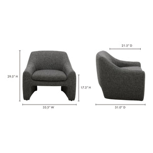 English Elm Kenzie Sculptural Accent Chair Woven Polyester Upholstery for Modern Living Rooms B2769P504213