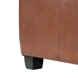 English Elm Richmond Faux Leather Lift Top Storage Ottoman with Mid Century Rosewood Legs N767P360604C
