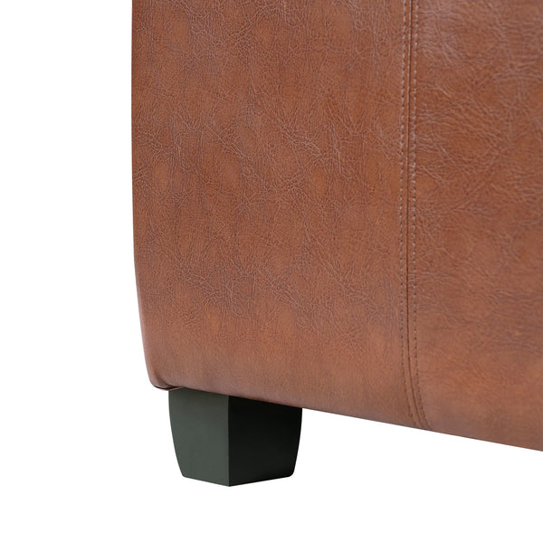 English Elm Richmond Faux Leather Lift Top Storage Ottoman with Mid Century Rosewood Legs N767P360604C
