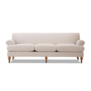 English Elm Jennifer Taylor Home - Alana Three-Cushion Tightback Sofa - Durable Sky Neutral Beige Upholstery For Timeless Elegance B2719P238312