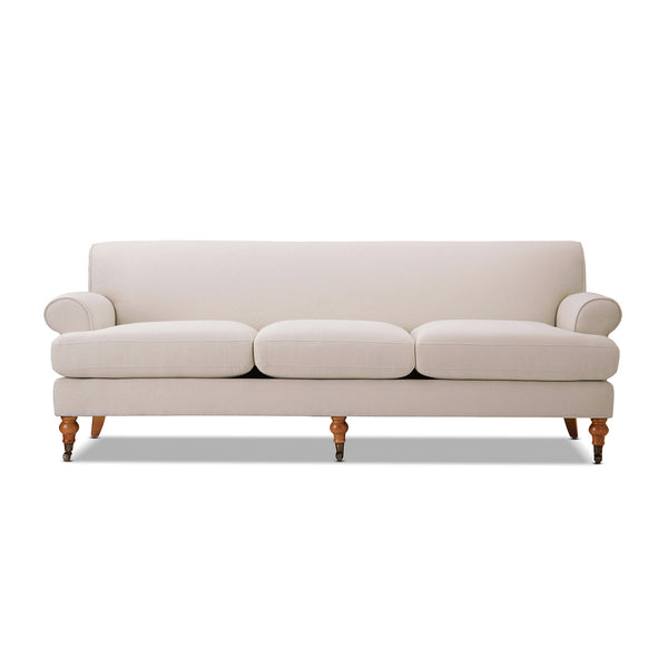 English Elm Jennifer Taylor Home - Alana Three-Cushion Tightback Sofa - Durable Sky Neutral Beige Upholstery For Timeless Elegance B2719P238312