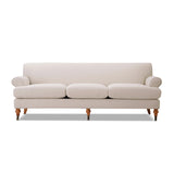 English Elm Alana Lawson Three-Cushion Tightback Sofa, Sky Neutral Beige Polyester