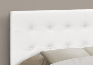 English Elm Bed, Elegant Transitional Upholstered Headboard For Full Size Bed - White Faux Leather, Easy Install B2710P219551