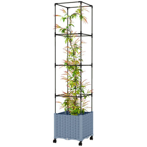 English Elm Tall Stackable Polypropylene Outdoor Planters Set of 2 Tapered Patio Flower Pots T3971P455057