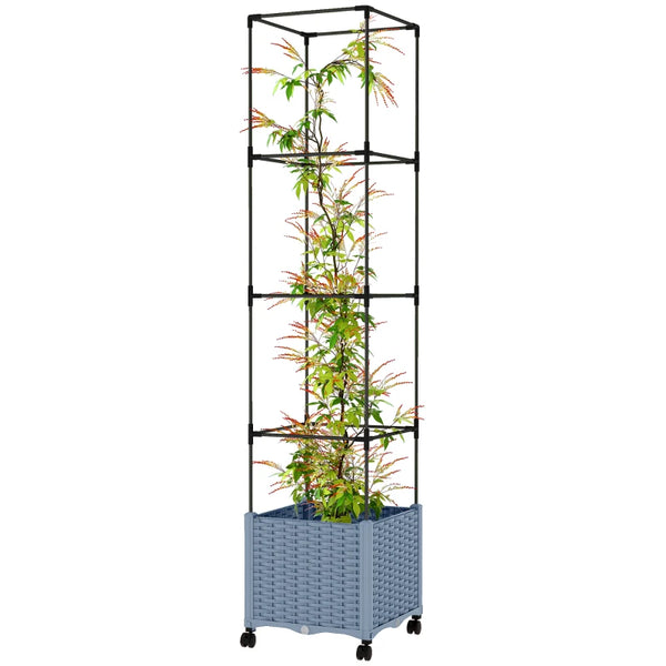 English Elm Tall Stackable Polypropylene Outdoor Planters Set of 2 Tapered Patio Flower Pots T3971P455057