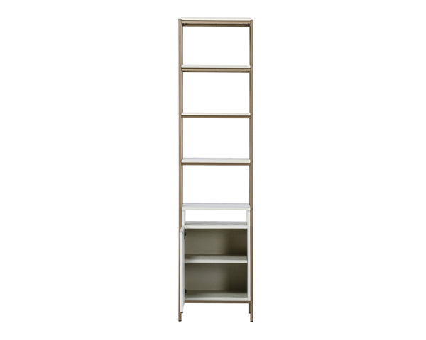 Sunpan Ambrose Modular Bookcase - Modern Oak Design with Elegant Iron Frame, Perfect for Any Space Small - 20.5W x 16.5D x 82.75H