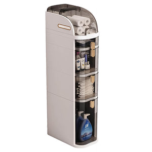 English Elm Bathroom Rolling Storage Cabinet Five Open Tiers Slim Fit for Tight Spaces W3101P417717
