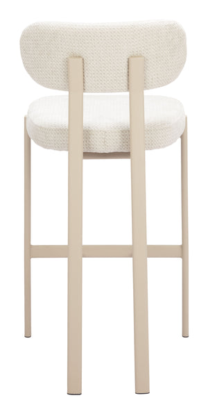 Zuo Modern Aurea Barstool Set Of 2 – Modern Light Gray Design With Durable Fabric & Sturdy Steel Frame Gray 100% Polyester,Plywood,Steel 110863-zuo-modern