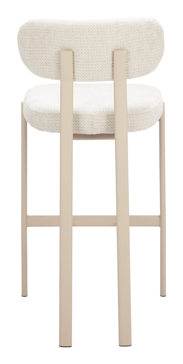 Zuo Modern Aurea Barstool Set Of 2 – Modern Light Gray Design With Durable Fabric & Sturdy Steel Frame Gray 100% Polyester,Plywood,Steel 110863-zuo-modern