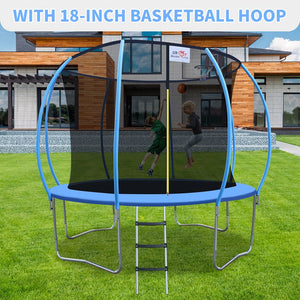 English Elm Double Fish Foldable Rebounder Trampoline with Handrail for Adult Home Cardio Fitness W3087P251070