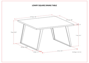 English Elm Lowry Square Dining Table - Handcrafted Walnut & Metal Centerpiece For Modern Dining Spaces, 8 Seats B136P266905