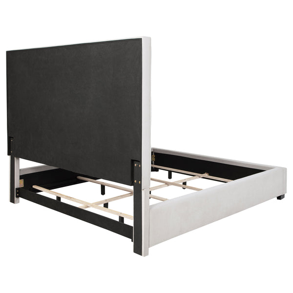 English Elm Frances Beige Tufted Upholstered Eastern King Bed - Luxe Velvet, Modern Design, Sturdy Frame, Comfort B062S01097