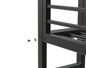 English Elm Loft Bed With Desk And Storage, Metal Twin Loft Frame For Kids Teens - Stylish Space Saver In Black W2904S00002