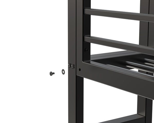 English Elm Loft Bed With Desk And Storage, Metal Twin Loft Frame For Kids Teens - Stylish Space Saver In Black W2904S00002