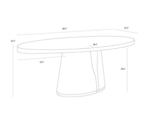 Sunpan TASMIN Dining Table - Sculptural Dual Pedestal Design with Brushed Gold Trim, Seats 8-10 Comfortably 112359