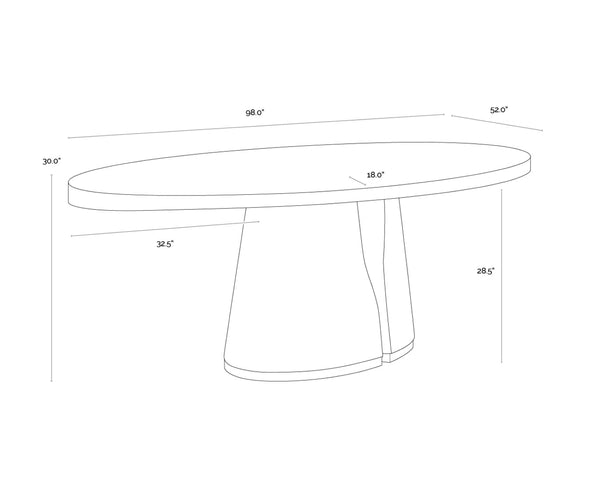 Sunpan TASMIN Dining Table - Sculptural Dual Pedestal Design with Brushed Gold Trim, Seats 8-10 Comfortably 112359