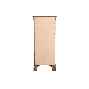 English Elm Louis Elegant Curved-Molding Chest with Carved Base, Dovetail Drawers for Smooth, Space-Saving Storage Cappuccino 53 L x 24 W x 19 H B078118376