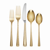 Imperial Caviar 20-Piece Gold Flatware Set, Hammered Texture, Service for 4