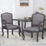 Christopher Knight Home® - Noble House - Andrea French Country Wood Upholstered Dining Armchair - Set of 2