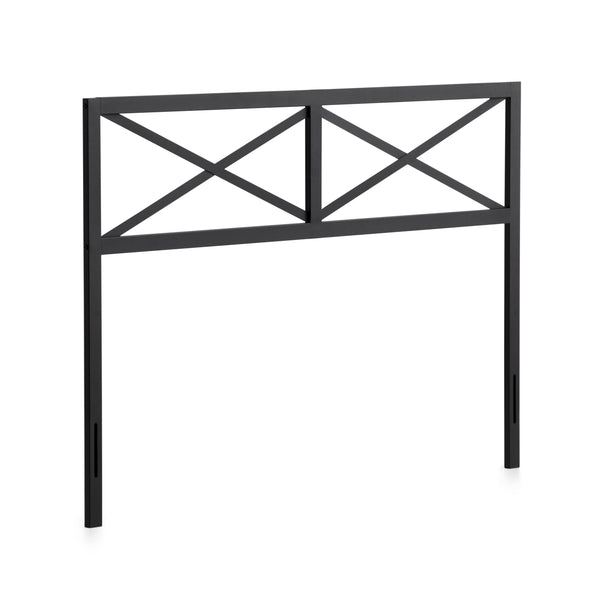 English Elm Taylor Metal Headboard Cal King Black — 40" Mid-Rise Rustic Double X-Back Design, Sturdy Metal Craftsmanship for Versatile Décor (Fits 71" Width) B350P395001
