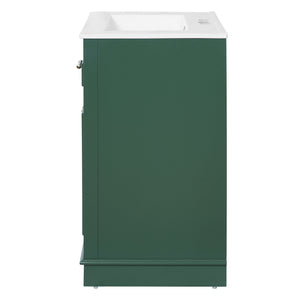English Elm 24" Matte Single Sink Vanity Solid Poplar Frame Gold Hardware Soft Close Cabinet Green N710P389449F
