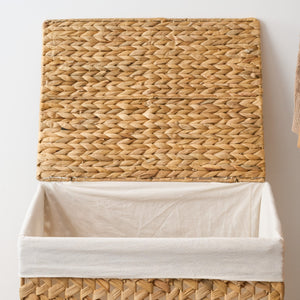 English Elm Judas Handcrafted Water Hyacinth Rectangular Laundry Hamper - Stylish Storage For Any Room! B093P401323