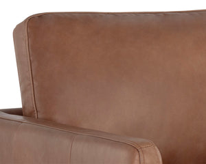 Sunpan Portman Swivel Lounge Chair - Modern Design with 360-Degree Comfort and Stylish Track Arms Marseille Camel Leather