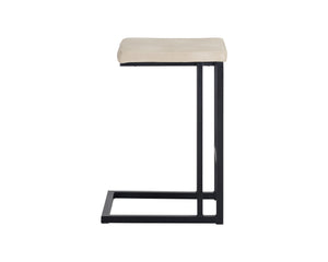 Sunpan Boone Modern Industrial Backless Stool Set of 2 - Durable Cantilever Design for Home or Bar Use Black / Bravo Cream