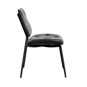 English Elm Dining Chairs Set Of 2 - Ergonomic Black Pu Leather, Thick Cushioned Modern Side Chairs For Comfort T3950P394501