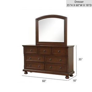 English Elm Meade Solid Wood Bedroom Chest with Felt-Lined Top Drawer, Dovetail Joints & Full-Extension Drawers Cherry 21 L x 63 W x 35.5 H B078P384075