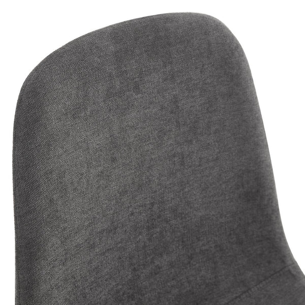 English Elm Table 7-Piece Modern Minimalist Dining Set: 42" Round Walnut Table & 6 Dark Gray Linen Chairs W1151S03754-GIGA