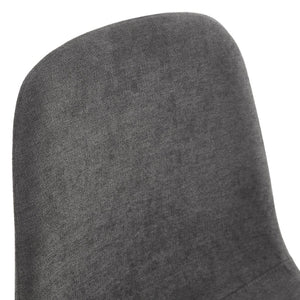 English Elm Table Set - 42" Modern Round Dining Table With 4 Dark Gray Linen Chairs & Sturdy Black Metal Legs W1151S03753-GIGA