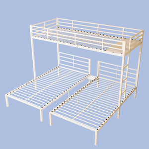 English Elm Triple Metal Bunk Bed for Kids Shared Rooms Separates Into Three Twin Beds W5635S00004