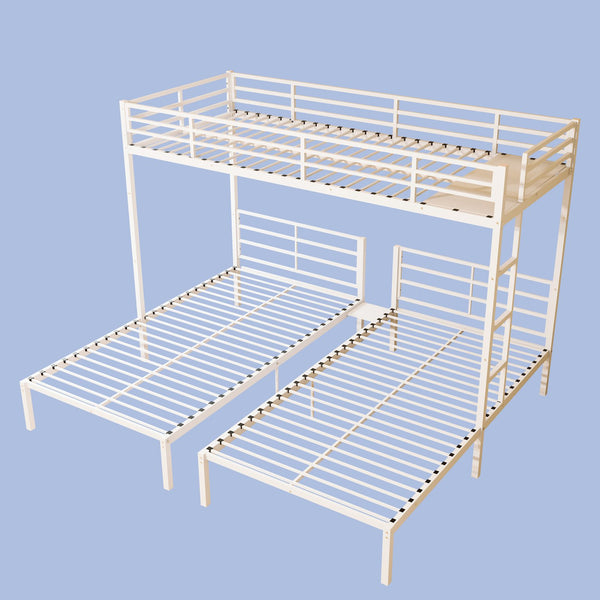 English Elm Triple Metal Bunk Bed for Kids Shared Rooms Separates Into Three Twin Beds W5635S00004
